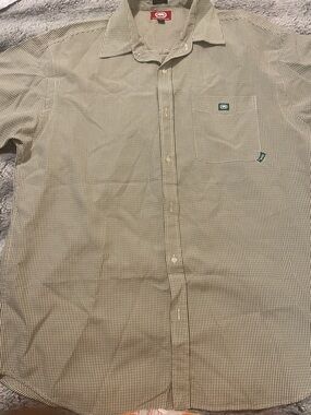Ecko Unlimited Beige and Olive Thin-Stripe Button-Down Shirt